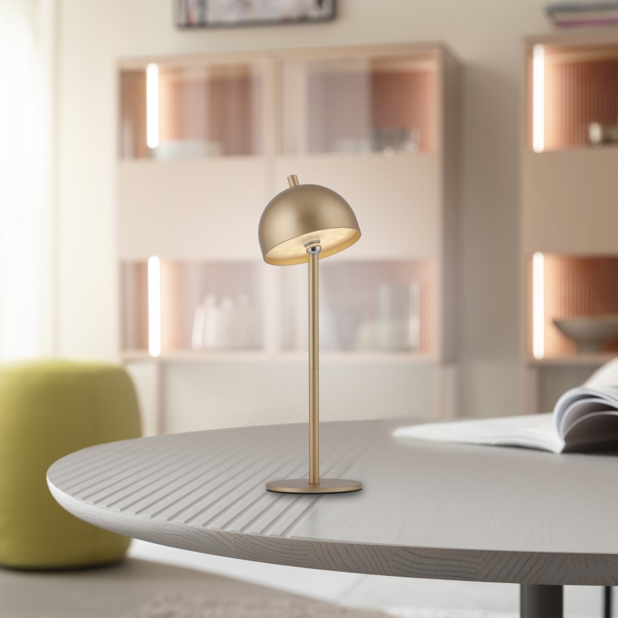 Schöner Wohnen 19244-12 - LED Dimbare aanraakgevoelige oplaadbare buitentafellamp BELLIS LED/2,5W/5V 2600 mAh IP54 goud