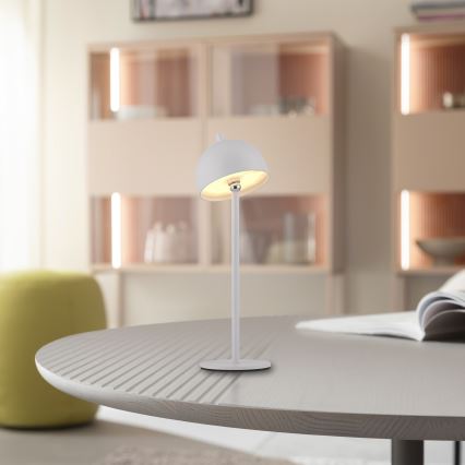 Schöner Wohnen 19244-16 - LED-dimbare, aanraakgestuurde oplaadbare buitentafellamp BELLIS LED/2,5W/5V 2600 mAh IP54 wit