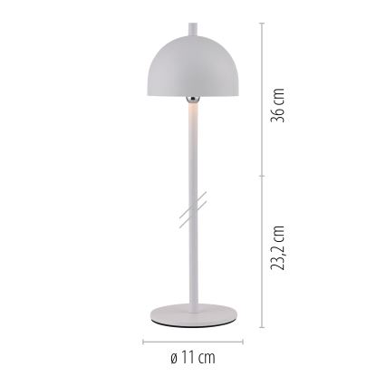 Schöner Wohnen 19244-16 - LED-dimbare, aanraakgestuurde oplaadbare buitentafellamp BELLIS LED/2,5W/5V 2600 mAh IP54 wit