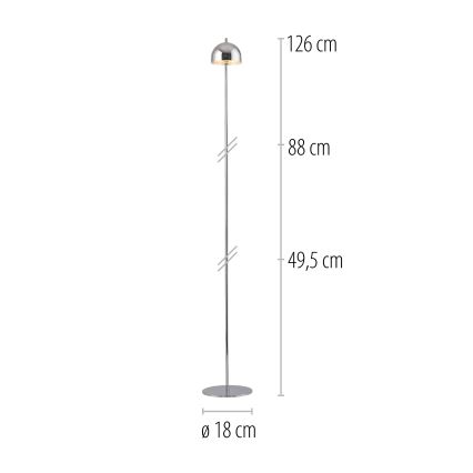 Schöner Wohnen 19245-17 - LED-dimbare aanraak-oplaadbare staande buitenlamp BELLIS LED/2,5W/5V 2600 mAh IP54 glanzend chroom