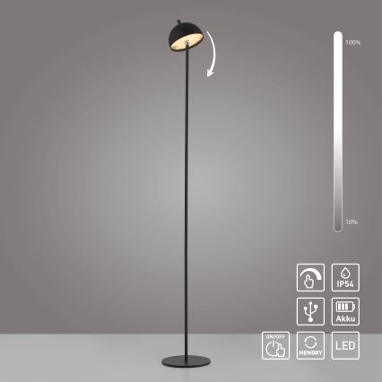 Schöner Wohnen 19245-18 - LED dimbare aanraakbedienbare oplaadbare buitenvloerlamp BELLIS LED/2,5W/5V 2600 mAh IP54 zwart
