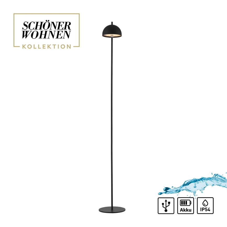 Schöner Wohnen 19245-18 - LED dimbare aanraakbedienbare oplaadbare buitenvloerlamp BELLIS LED/2,5W/5V 2600 mAh IP54 zwart
