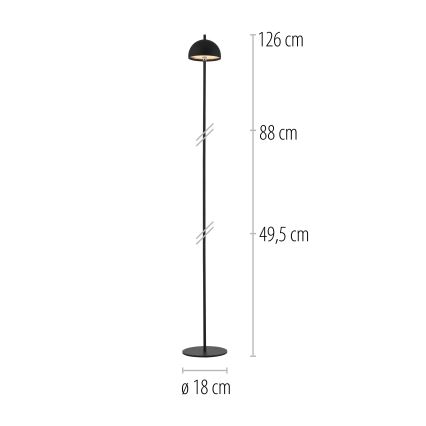 Schöner Wohnen 19245-18 - LED dimbare aanraakbedienbare oplaadbare buitenvloerlamp BELLIS LED/2,5W/5V 2600 mAh IP54 zwart