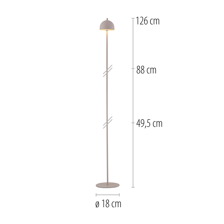 Schöner Wohnen 19245-39 - BELLIS LED aanraak- en dimbare oplaadbare buitenvloerlamp LED/2,5W/5V 2600 mAh IP54 grijs