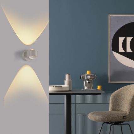 Schöner Wohnen 19331-39 - LED-wandlamp CHIA 2xLED/2W/230V grijs