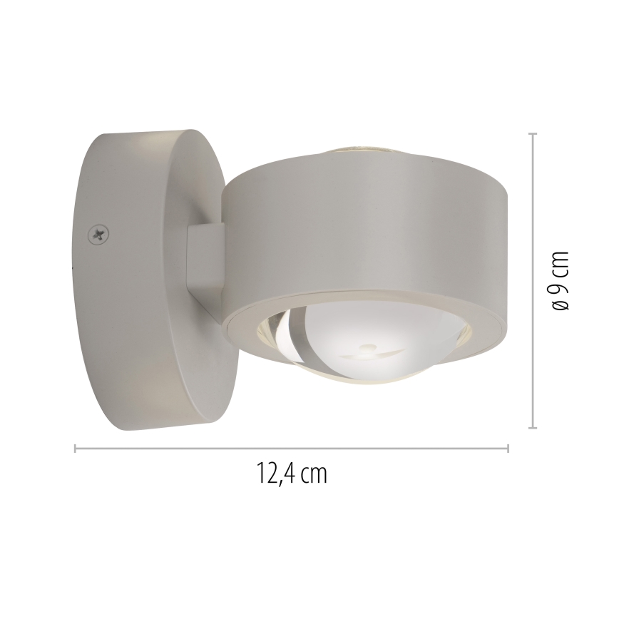 Schöner Wohnen 19331-39 - LED-wandlamp CHIA 2xLED/2W/230V grijs