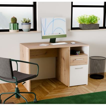 Schrijfbureau URO artisan eiken/wit