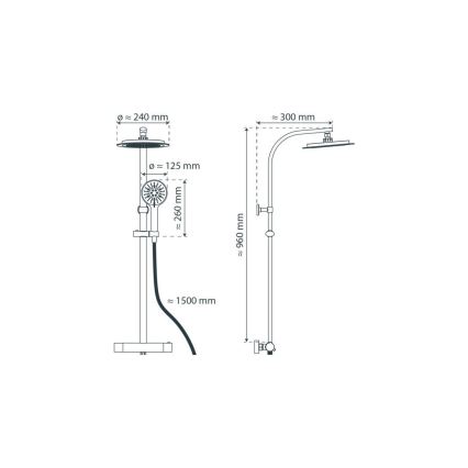Schütte 60046 - Doucheset met thermostaatkraan MADURA FRESH, glanzend chroom