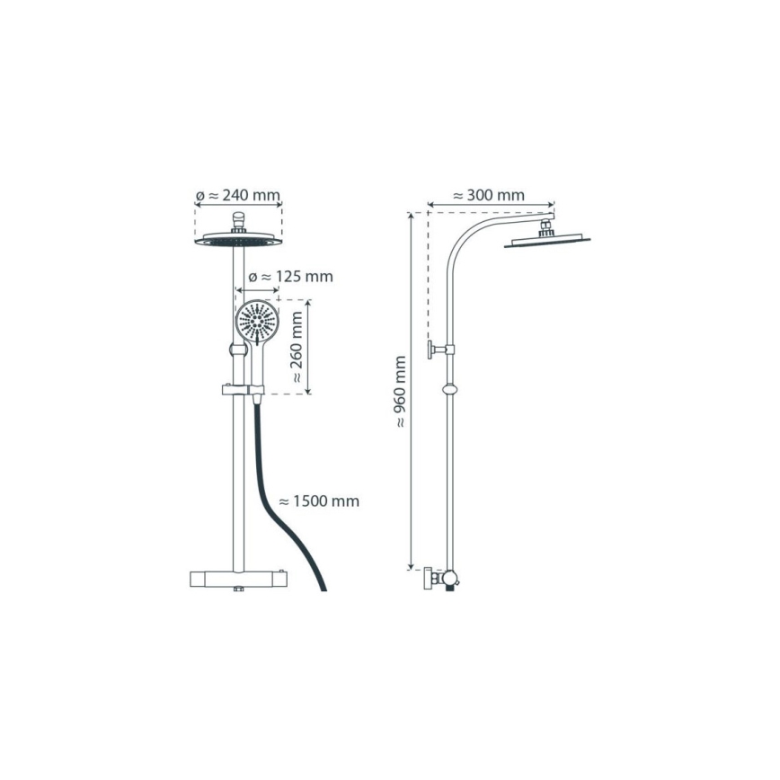 Schütte 60046 - Doucheset met thermostaatkraan MADURA FRESH, glanzend chroom