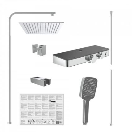 Schütte 60531 - Doucheset met thermostaatkraan OCEAN, glanzend chroom/antraciet