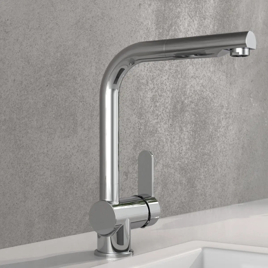 Schütte 79700 - Keukenkraan met uittrekbare sproeikop LONDON glanzend chroom