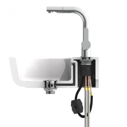 Schütte 79710 - Keukenkraan met uittrekbare sproeikop LONDON glanzend chroom