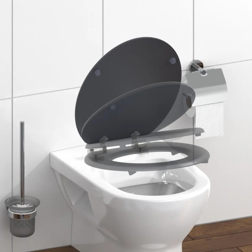 Schütte 80104 - WC-bril SPIRIT, antraciet, met SoftClose, MDF-hout