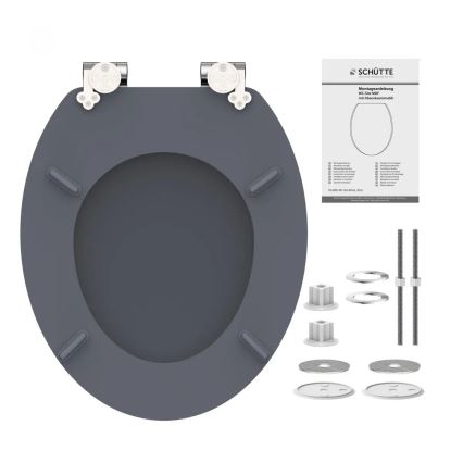 Schütte 80104 - WC-bril SPIRIT, antraciet, met SoftClose, MDF-hout