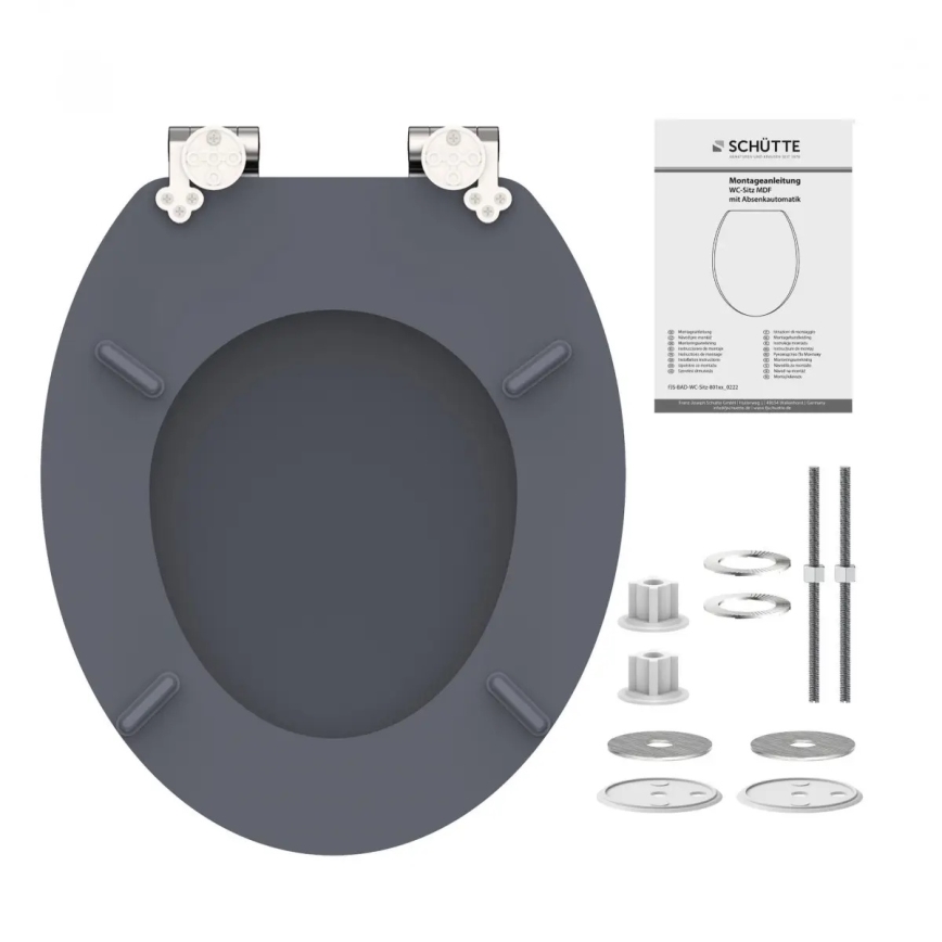 Schütte 80104 - WC-bril SPIRIT, antraciet, met SoftClose, MDF-hout