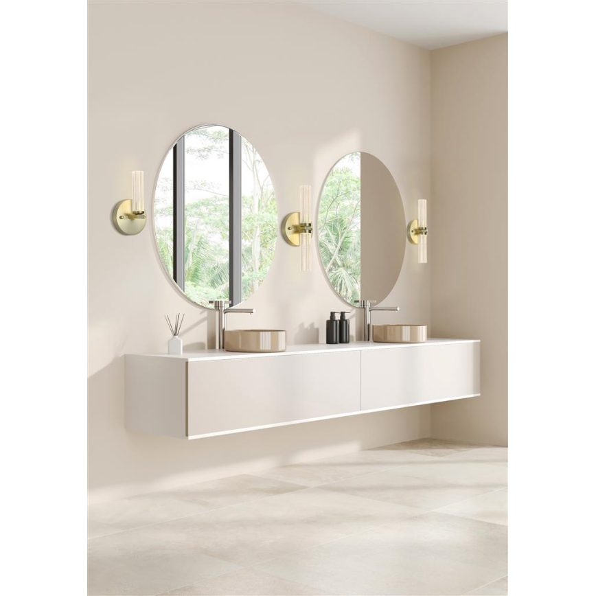 Searchlight - Dimbare LED-wandlamp voor badkamer ABERDEEN LED/7W/230V IP44 messing