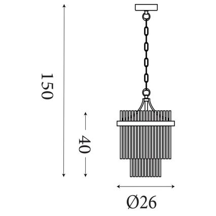 Searchlight - Kroonluchter aan ketting LARA 1xE27/60W/230V