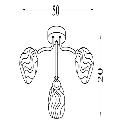 Searchlight - Opbouwkroonluchter ASTRAL 3xG9/33W/230V goudkleurig