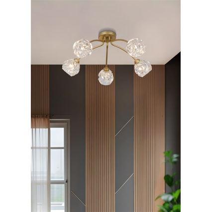 Searchlight - Opbouwkroonluchter ASTRAL 5xG9/33W/230V goudkleurig