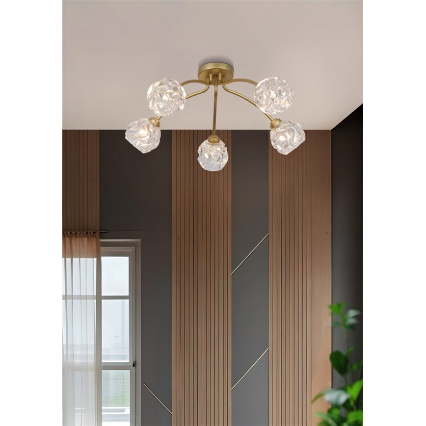 Searchlight - Opbouwkroonluchter ASTRAL 5xG9/33W/230V goudkleurig