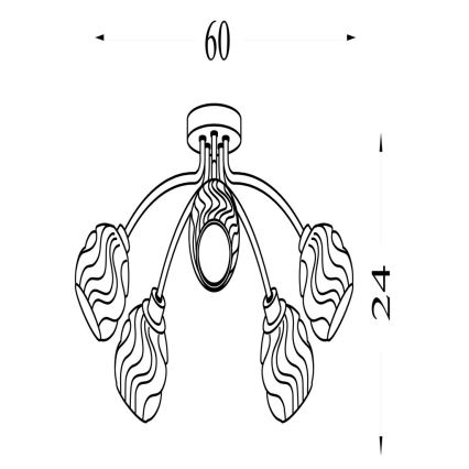 Searchlight - Opbouwkroonluchter ASTRAL 5xG9/33W/230V goudkleurig