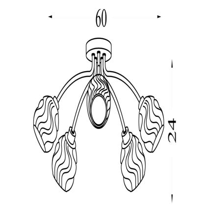 Searchlight - Plafondkroonluchter ASTRAL 5xG9/33W/230V mat chroom