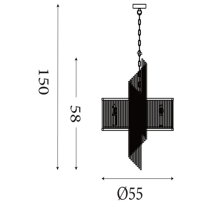 Searchlight - Kroonluchter aan ketting LARA 6xE14/60W/230V
