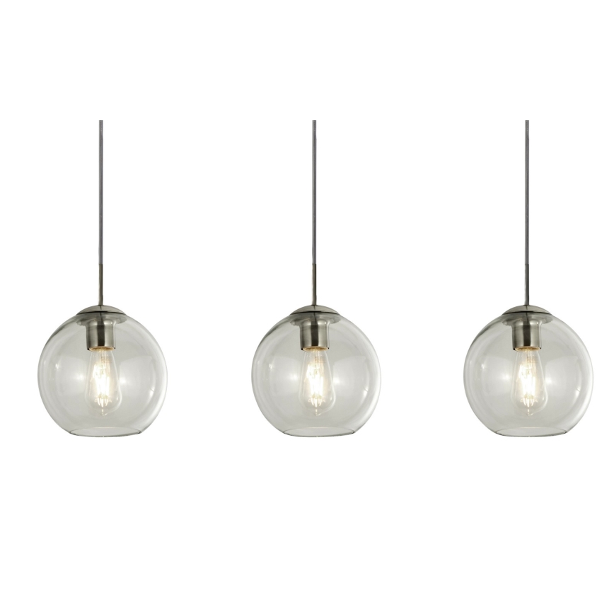 Searchlight - Hanglamp aan een koord PENDANT 3xE27/40W/230V mat chroom