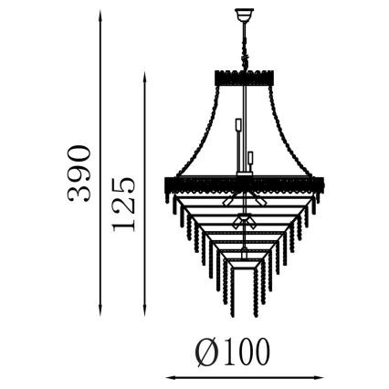 Searchlight - Kroonluchter met ketting LOUIS PHILLIPE 28xE14/60W/230V