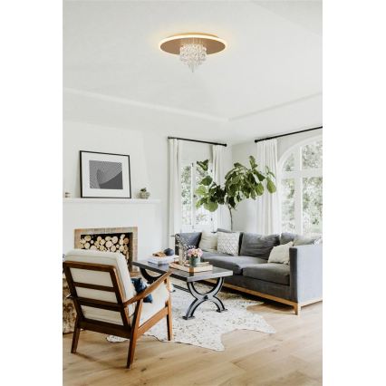 Searchlight - LED-dimbare plafondlamp DELUGE LED/20W/230V Ø 31,5 cm goudkleurig