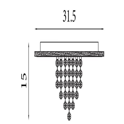 Searchlight - LED-dimbare plafondlamp DELUGE LED/20W/230V Ø 31,5 cm goudkleurig