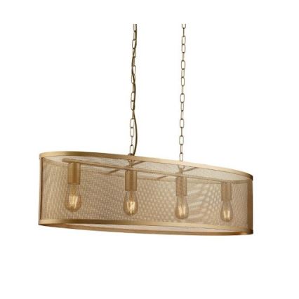 Searchlight - Hanglamp aan ketting FISHNET 4xE27/60W/230V gouden