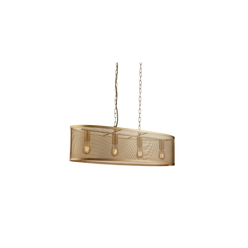 Searchlight - Hanglamp aan ketting FISHNET 4xE27/60W/230V gouden