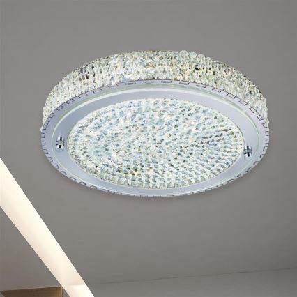 Searchlight - LED Plafondlamp FLUSH LED/24W/230V diameter 40 cm chroom