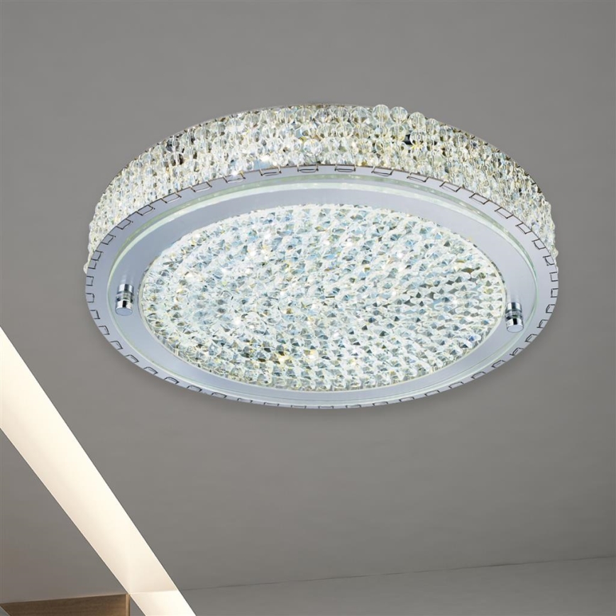 Searchlight - LED Plafondlamp FLUSH LED/24W/230V diameter 40 cm chroom