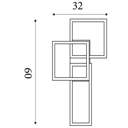 Searchlight - Dimbare LED-plafondlamp WALL ART II LED/30W/230V 32x60 cm