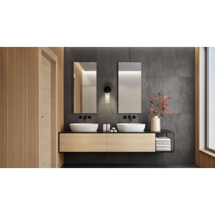 Searchlight - Badkamerwandlamp IMPERIAL 1xG9/7W/230V IP44 zwart