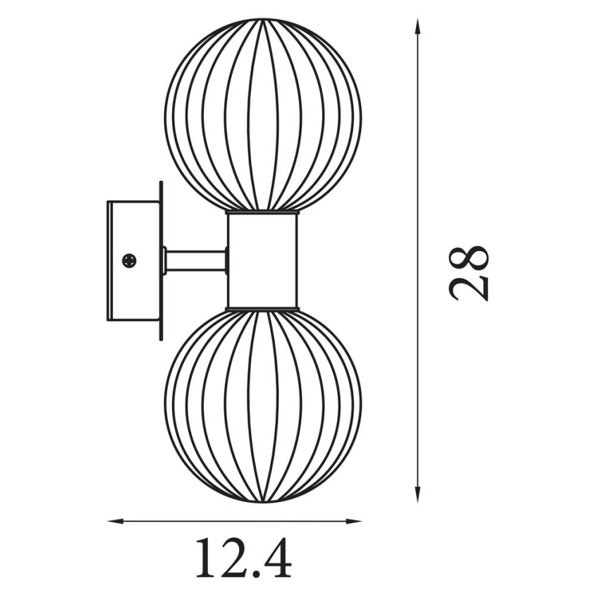 Searchlight - Wandlamp LUMINSPHERE 2xG9/7W/230V messing