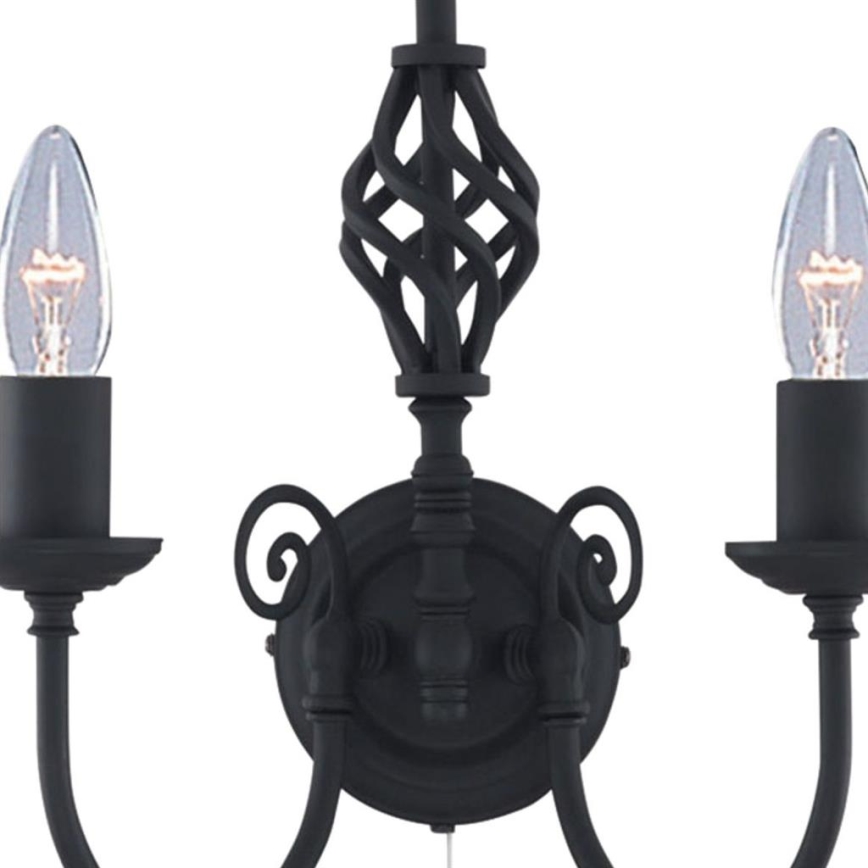 Searchlight - Wandlamp ZANZIBAR 2xE14/60W/230V zwart
