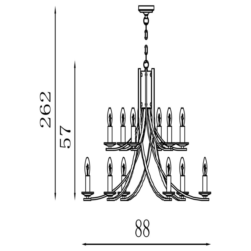 Searchlight - Kroonluchter aan ketting ASCONA 12xE14/60W/230V