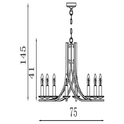 Searchlight - Kroonluchter met ketting ASCONA 8xE14/60W/230V