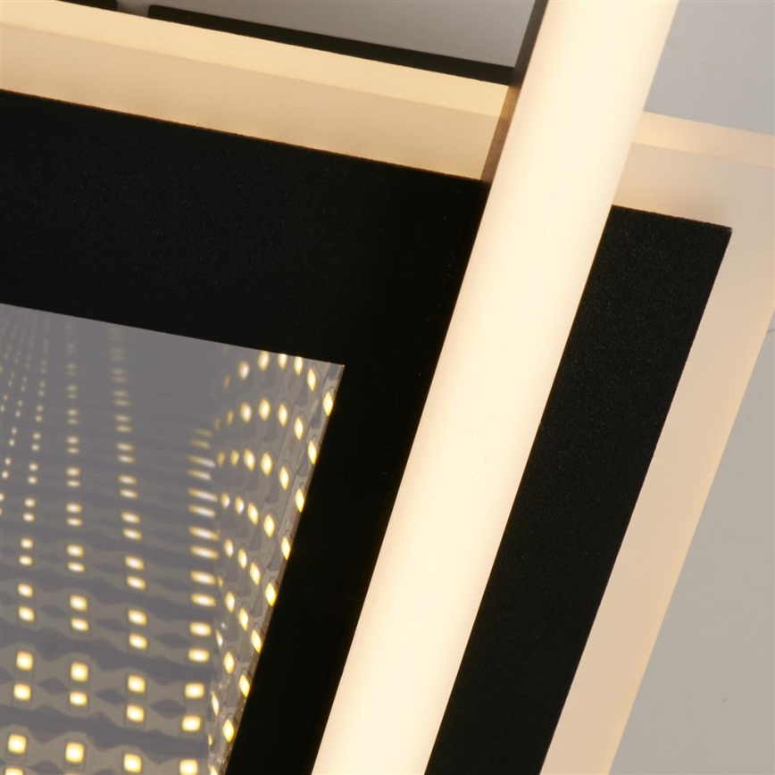 Searchlight - Dimbare LED-plafondlamp QUADRATE LED/24W/230V 36x36 cm zwart