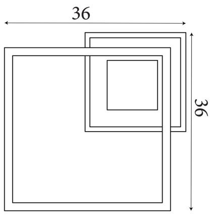 Searchlight - Dimbare LED-plafondlamp QUADRATE LED/24W/230V 36x36 cm zwart