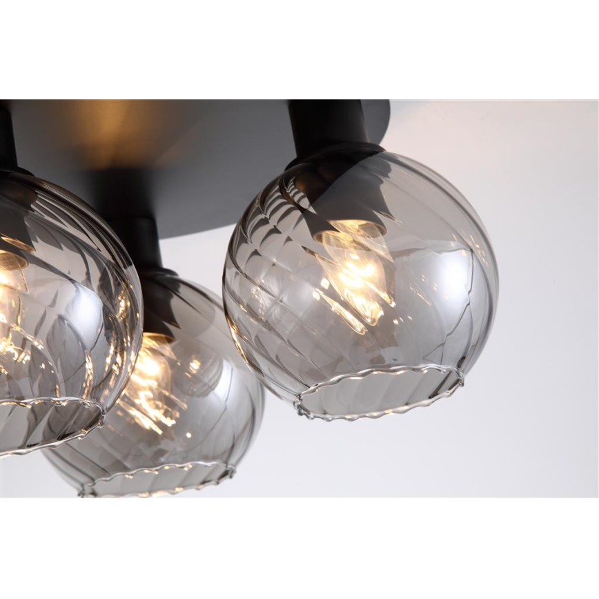 Searchlight - Plafondlamp RADIANCE 3xE27/60W/230V Ø 37,5 cm zwart