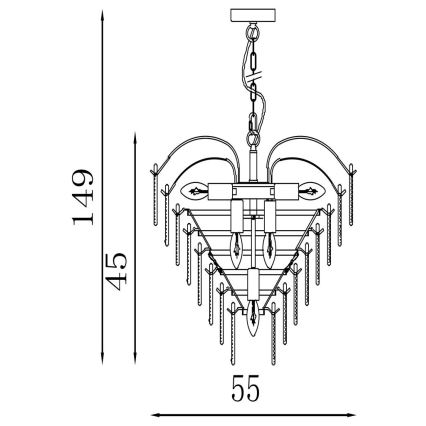 Searchlight - Kroonluchter aan ketting FEATHER 6xE14/60W/230V