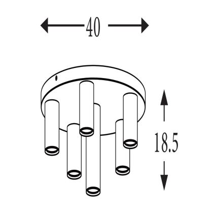 Searchlight - Plafondlamp TUBES 6xGU10/10W/230V Ø 40 cm