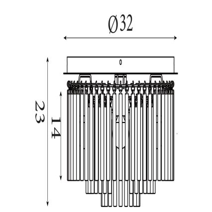 Searchlight - Plafondlamp SWIZZLE 5xE14/60W/230V Ø 32 cm rookkleurig