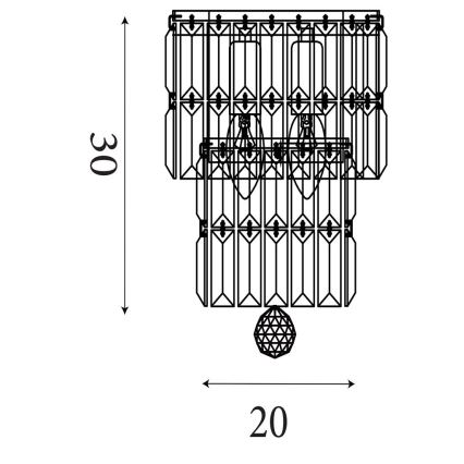 Searchlight - Badkamerwandlamp EMPIRE 2xE14/7W/230V IP44