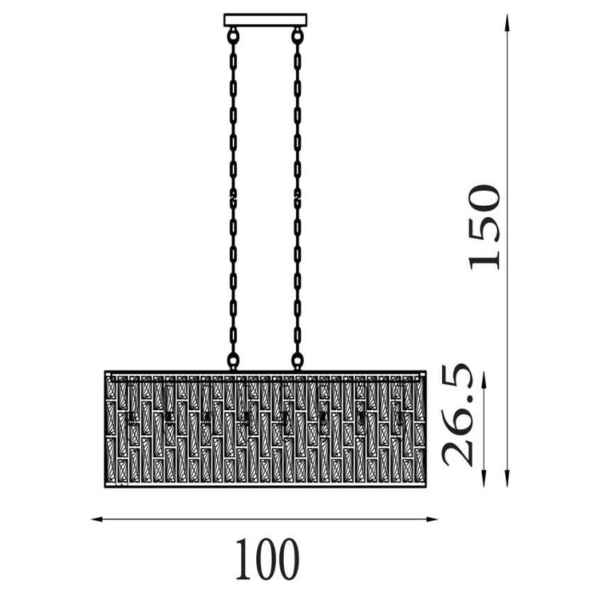 Searchlight - Kroonluchter met ketting BIJOU 8xE14/40W/230V