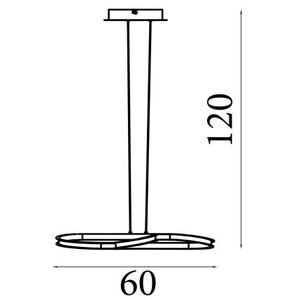 Searchlight - Dimbare LED-hanglamp aan kabel DOODLE LED/40W/230V messing
